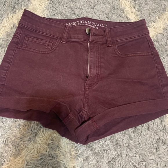 American Eagle hi-rise shorts - Maroon - Picture 3 of 3